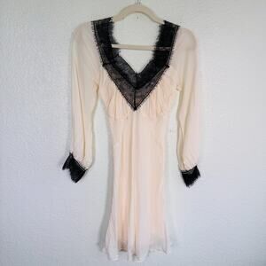 Rumored Dress Womens Small Lace Trim Chiffon Mini Romantic Sexy Night Out Chic